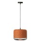 Lampada da soffitto in metallo e fibra arancione 27x27x20 cm