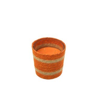 Bougie parfumée 45h en paraffine orange 12x12x11.5 cm