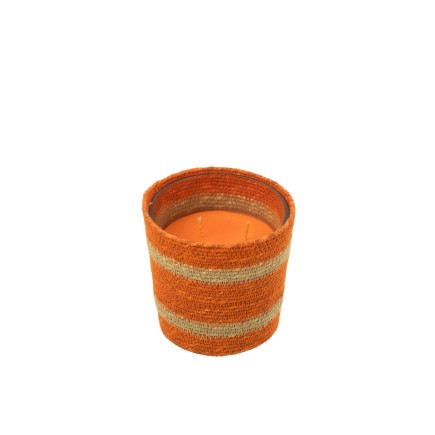 Bougie parfumée 45h en paraffine orange 12x12x11.5 cm