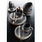 Tazza e piattino in ceramica nera 9,2x9,2X7,5 cm Tazza e piattino in ceramica nera 9,2x9,2X7,5 cm
