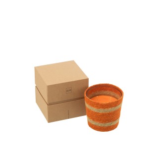 Bougie parfumée 45h en paraffine orange 12x12x11.5 cm