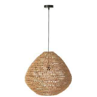 Plafonnier en métal et herbes beige 50x50x45 cm