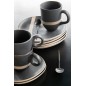 Tazza e piattino in ceramica nera 9,2x9,2X7,5 cm Tazza e piattino in ceramica nera 9,2x9,2X7,5 cm