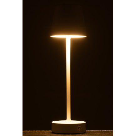 Lampe rechargeable en métal blanc 11.5x11.5x37 cm