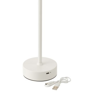 Lampe rechargeable en métal blanc 11.5x11.5x37 cm