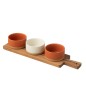 Servizio da tapas con 3 ciotole in ceramica arancione 39x10x6 cm Servizio da tapas con 3 ciotole in ceramica arancione 39x10x6 cm