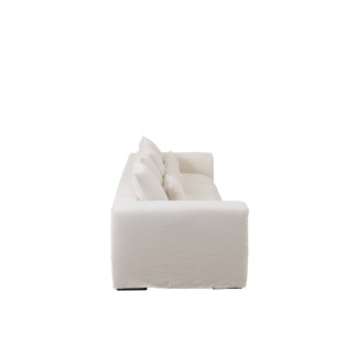 Housse fauteuil et coussins en Textile Blanc 330x105x70cm