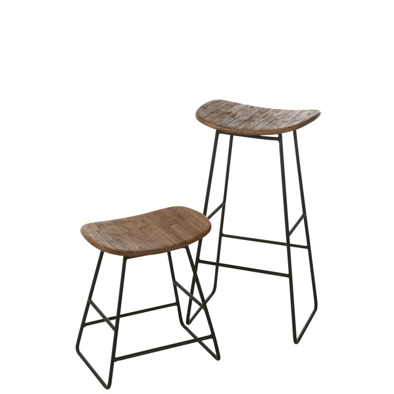 Tabouret rectangulaire en métal naturel 40x30x74 cm Tabouret rectangulaire en métal naturel 40x30x74 cm