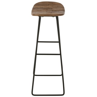 Sgabello rettangolare in metallo naturale 40x30x74 cm