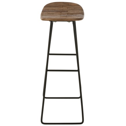 Sgabello rettangolare in metallo naturale 40x30x74 cm