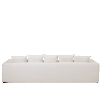 Housse fauteuil et coussins en Textile Blanc 330x105x70cm