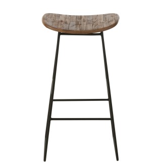 Tabouret rectangulaire en métal naturel 40x30x74 cm