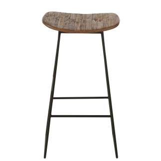 Tabouret rectangulaire en métal naturel 40x30x74 cm