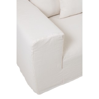 Housse fauteuil et coussins en Textile Blanc 330x105x70cm