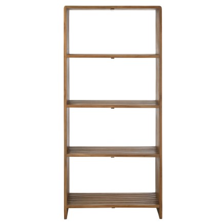 Bibliothèque 4 étagères en bois teck recyclé naturel 88x35x190 cm