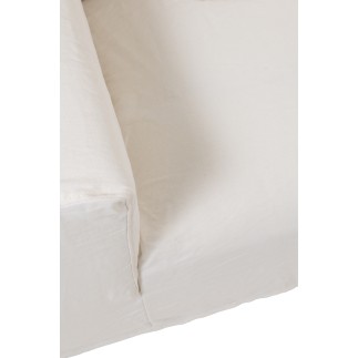 Housse fauteuil et coussins en Textile Blanc 330x105x70cm