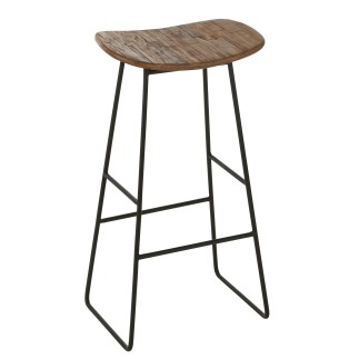 Tabouret rectangulaire en métal naturel 40x30x74 cm
