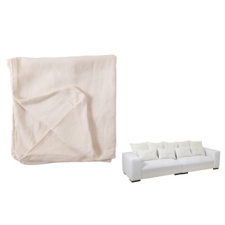 Housse fauteuil et coussins en Textile Blanc 330x105x70cm