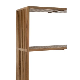 Bibliothèque 4 étagères en bois teck recyclé naturel 88x35x190 cm