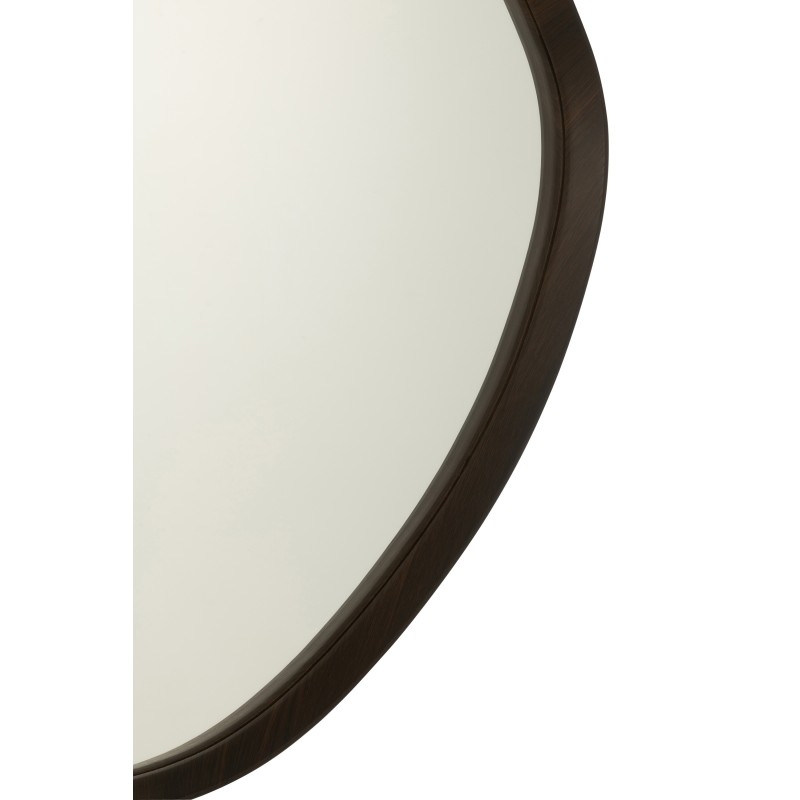 Specchio irregolare bordo in legno marrone 88x79 cm Specchio irregolare bordo in legno marrone 88x79 cm
