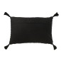 Almofada retangular com franjas em algodão preto 60x40x12 cm Almofada retangular com franjas em algodão preto 60x40x12 cm