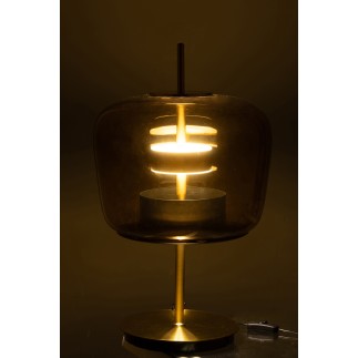 Lâmpada LED em vidro castanho 35x35x58 cm