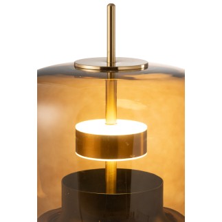 Lampe led en verre marron 35x35x58 cm