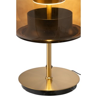 Lampe led en verre marron 35x35x58 cm