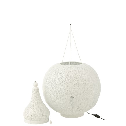 Lampe Aladin en métal blanc 46.5x46.5x77.5 cm
