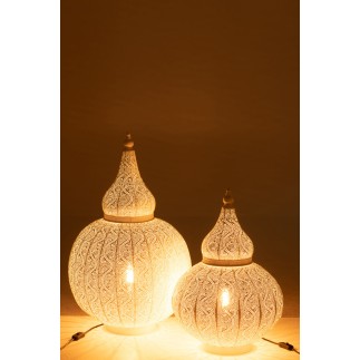 Lampe Aladin en métal blanc 46.5x46.5x77.5 cm