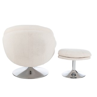 Silla relax de metal y tela beige 88.5*83.5*83.5 cm