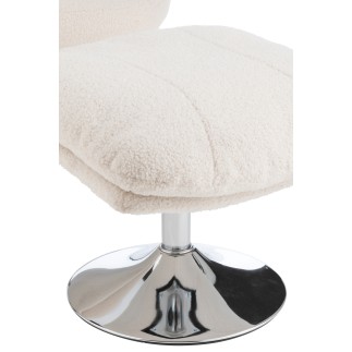Silla relax de metal y tela beige 88.5*83.5*83.5 cm