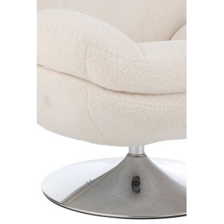 Silla relax de metal y tela beige 88.5*83.5*83.5 cm