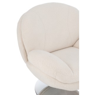 Silla relax de metal y tela beige 88.5*83.5*83.5 cm