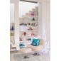 Silla relax de metal y tela beige 88.5*83.5*83.5 cm