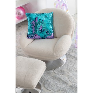 Silla relax de metal y tela beige 88.5*83.5*83.5 cm