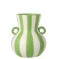 Vase à rayures en céramique vert et blanc 21x21x25 cm Vase à rayures en céramique vert et blanc 21x21x25 cm