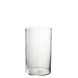 Photophore en verre transparent 20x20x35 cm