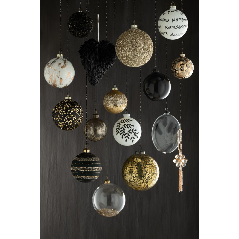 Boite de 6 boules de Noël en verre marron 8x8x8 cm