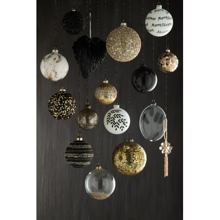 Boite de 6 boules de Noël en verre marron 8x8x8 cm