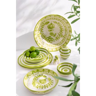 Grand saladier en céramique verte 40x40x15 cm