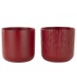 Set de 2 macetas de cerámica Rojo 26,5x26,5x26cm Set de 2 macetas de cerámica Rojo 26,5x26,5x26cm