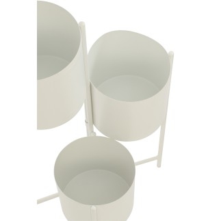 Cache-pot avec anse en métal blanc 23x22.5x75.5 cm