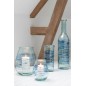 Portavelas de cristal azul 15 x 15 x 36 cm Portavelas de cristal azul 15 x 15 x 36 cm