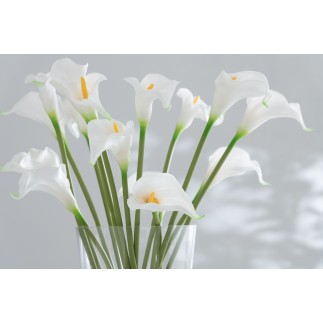 Bouquet de 8 calla lily artificiel en plastique blanc 20x11x37 cm