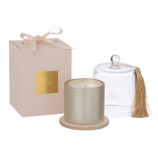 Candela con campana beige 11x11x15.5 cm