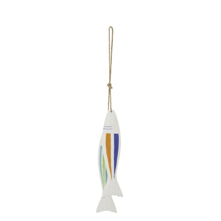 Suspension de 2 poissons en bois multicolore 7x4x65 cm