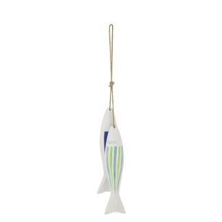 Suspension de 2 poissons en bois multicolore 7x4x65 cm