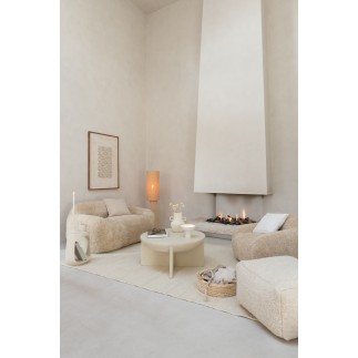 Sofa en textile beige 99x98x75 cm