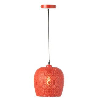 Lampada a sospensione in metallo rosso 23.5x23.5x39 cm